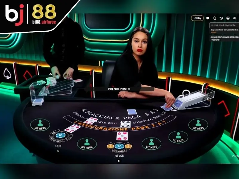 Live Casino BJ88 2 Thực hiện các tương tác để tiến hành cược